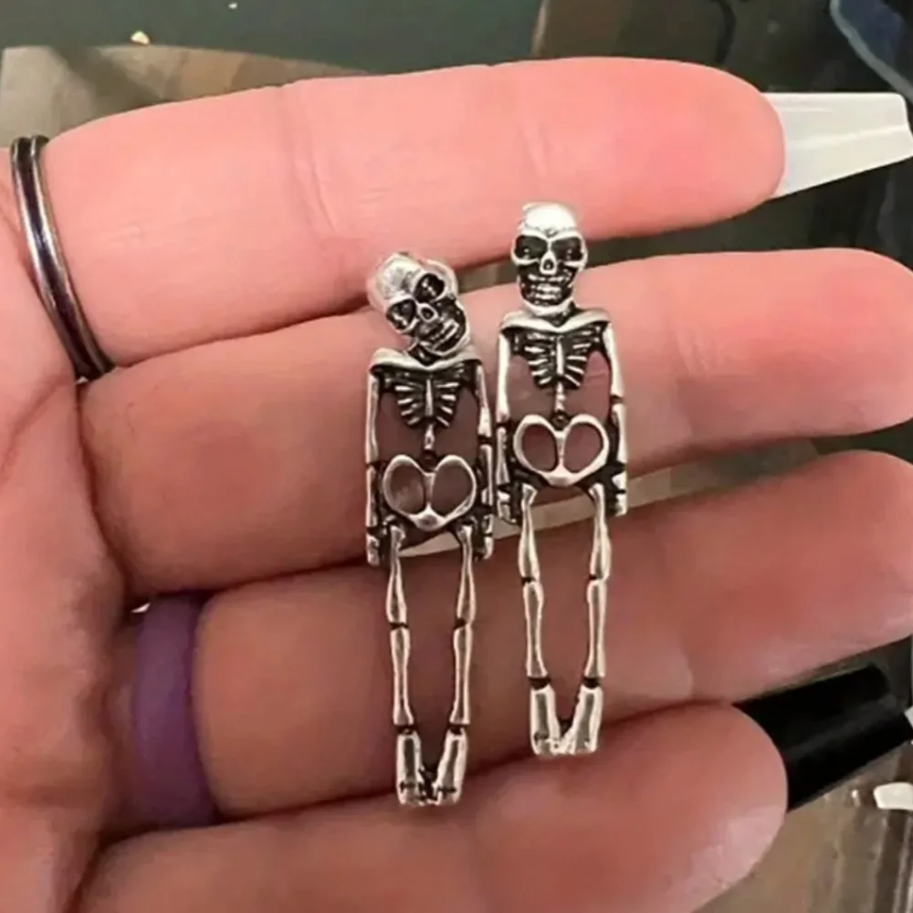 Skeleton Earrings silver